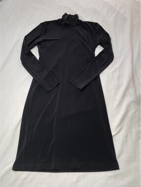 Kamalikulture Black turtleneck dress medium modern long sleek med/small
